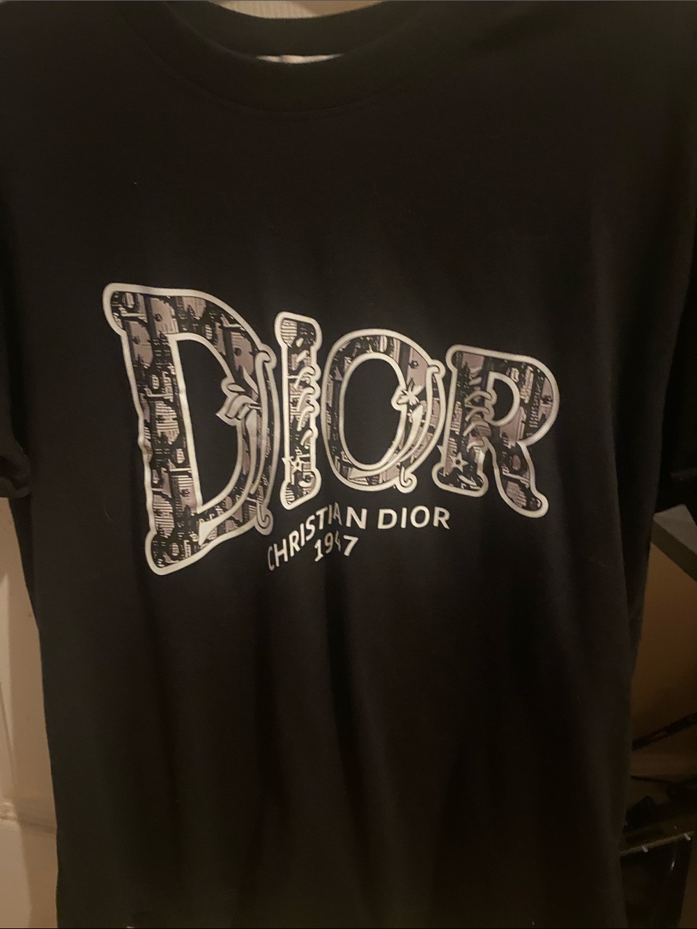 Christian Dior Black Logo Graphic Tee Size S